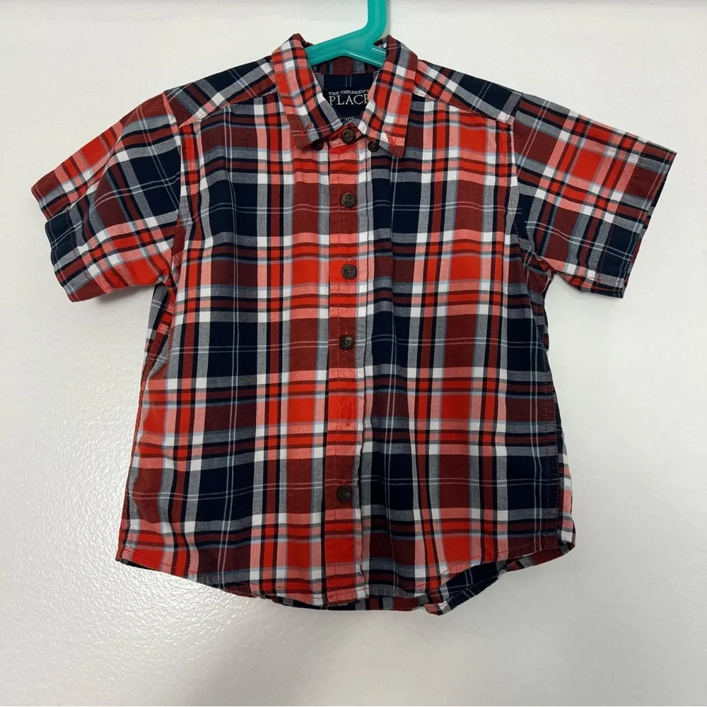 The Children's Place Baby Boys and Toddler Poplin Short Sleeve Button Down Shirt